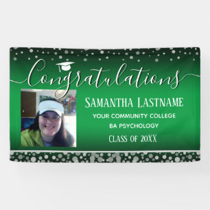 Lona Clase de 2022 Graduación Silver Confetti One Phot