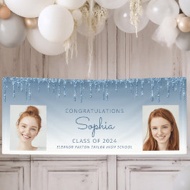 Lona Clase de 2024 Graduación de 2 fotografías de Blue 