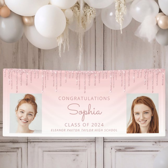 Lona Clase de 2024 Graduación de 2 fotos de Purpurina r (Subido por el creador)