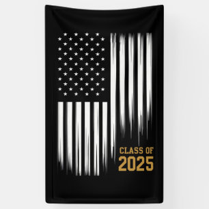 Lona Clase de 2025 Bandera Americana de Graduación de ú