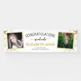 Lona Clase de 2025 Gold Stars 2 Fotos Graduación