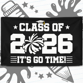 Lona Clase de 2026 Aplausos Graduación ¡Es hora de ir!