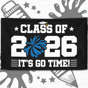 Lona Clase de 2026 Blue Cheer Graduación ¡Es Hora de Ir