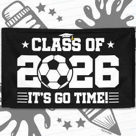 Lona Clase de 2026 Cita de Graduación de Fútbol Es Hora