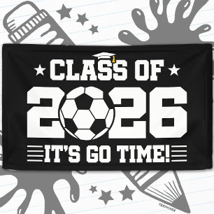 Lona Clase de 2026 Cita de Graduación de Fútbol Es Hora