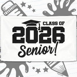 Lona Clase de 2026 Frase Divertida de Graduación de la