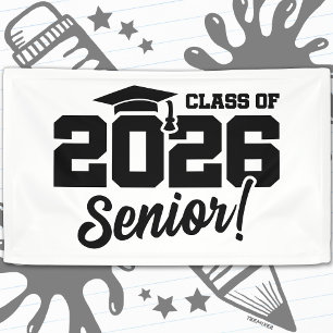 Lona Clase de 2026 Frase Divertida de Graduación de la 