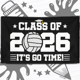 Lona Clase de 2026 Graduación de Voleibol ¡Es Hora de E