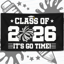 Lona Clase de 2026 Gray Cheer Graduación ¡Es hora de pa