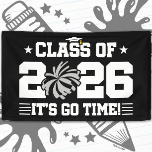 Lona Clase de 2026 Gray Cheer Graduación ¡Es hora de pa