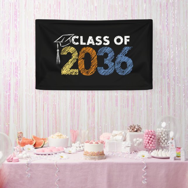 Lona Clase de 2036 Crece Conmigo Primer Día de Escuela  (Fiesta)