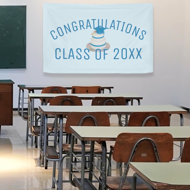 Lona Clase de año de felicitación Graduación escolar (Congratulation Graduates! Just add the year)