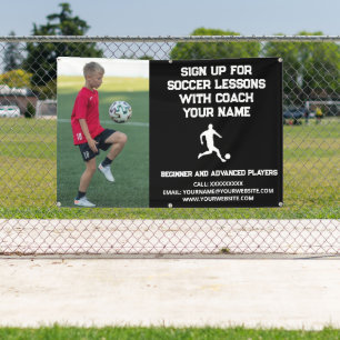 Lona Clase de Entrenador de Fútbol personalizado - Negr