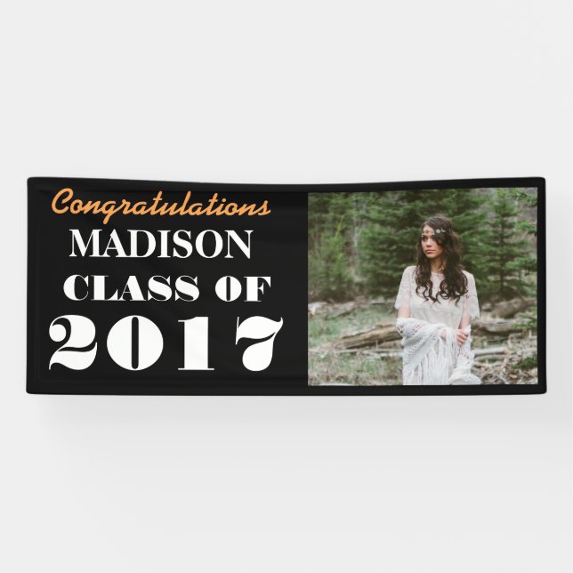Lona Clase de foto intrépida del graduado de 2017 (Horizontal)