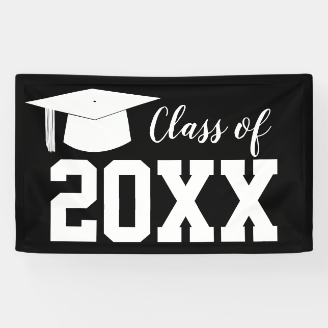Lona Clase de graduación de 2025 Año Personalizado Cap  (Horizontal)