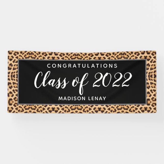 Lona Clase de graduación de Leopard personalizada en 20 (Horizontal)