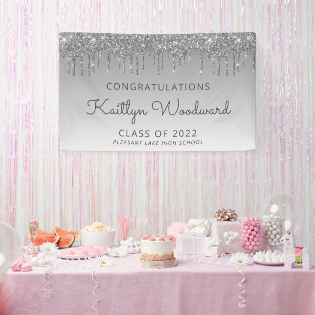 Lona Clase de Graduación por Purpurina Plata 2022 (Fiesta)