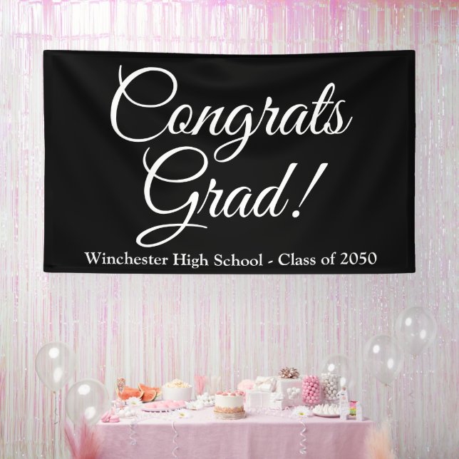 Lona Clase de guión de personalizado negro de Grados de (Fiesta)