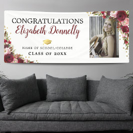 Lona Clase de la foto de graduación de oro de Borgoña d