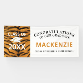 Lona CLASE DE Mascota de Tigres de Graduación de Naranj