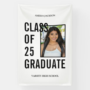 Lona Clase Elegante De Graduación De Foto Blanca En 202
