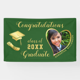 Lona Clase Verde y Oro de la Graduación 2025 Foto