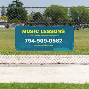 Lona Clases de Música Banner Personalizable Editable