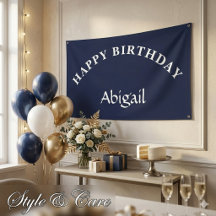 Clásica Celebración de Cumpleaños Minimalista Azul