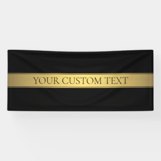 Lona Clásica Faux Gold Stripe & Black Background o DIY