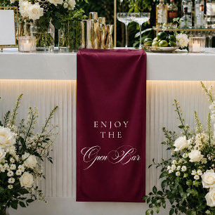 Lona Clásico Bar de Cerveza Abierta de Boda con Caligra