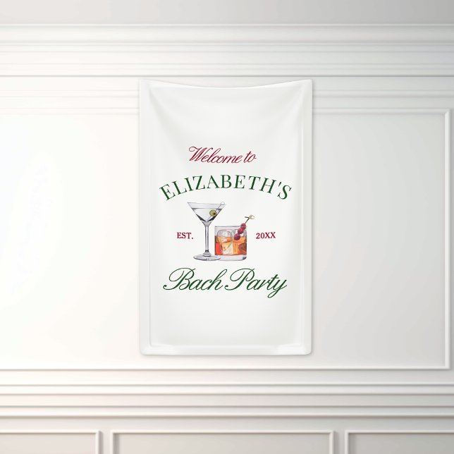 Lona Clásico cartel del Club de Cocktails Green & Red C (Subido por el creador)