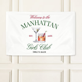 Lona Clásico Club de Cócteles Verde y Chica Rojo