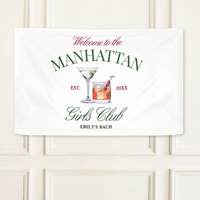 Lona Clásico Club de Cócteles Verde y Chica Rojo (Subido por el creador)