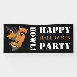 Lona Clásico Hombre Lobo, Feliz Halloween