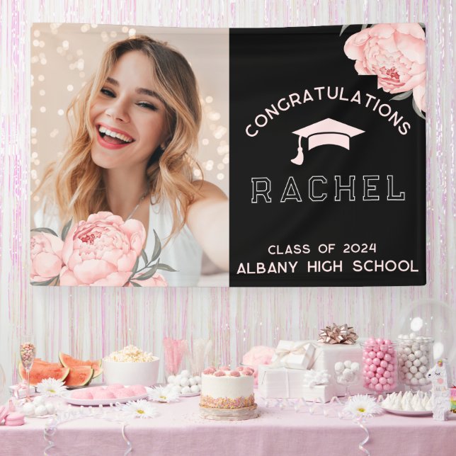 Lona Clásico Partido de Graduación de Graduados de Flor (Fiesta)