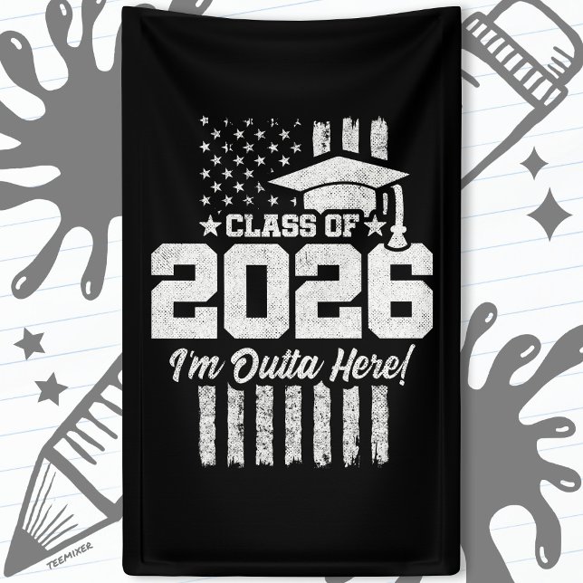 Lona Class of 2026 Graduation Distressed Flag Design (Subido por el creador)