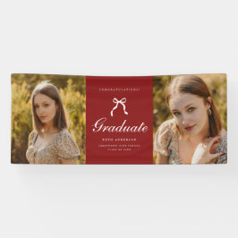 Lona Classic 2-Photo Script Coquette Graduation Party