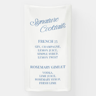 Lona Classic Blue Script Wedding Signature Cocktails 