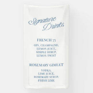 Lona Classic Blue Script Wedding Signature Drinks