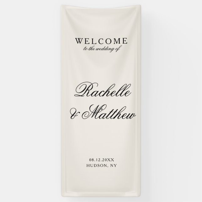 Lona Classic Ivory Old Money Wedding Welcome (Vertical)