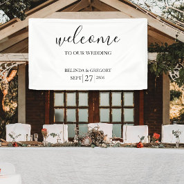 Lona Classic Script Welcome Wedding Hanging Sign