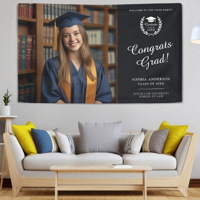 Lona Classy Personalized Felicitaciones Foto Graduada (Subido por el creador)