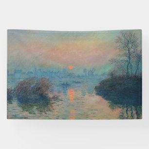 Lona Claude Monet - Atardecer en el Sena en Lavacourt