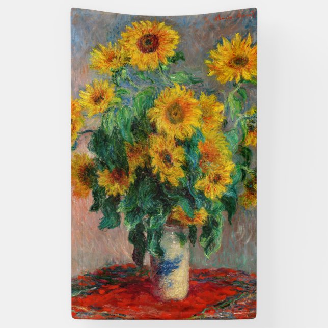 Lona Claude Monet - Bouquet de girasoles (Vertical)