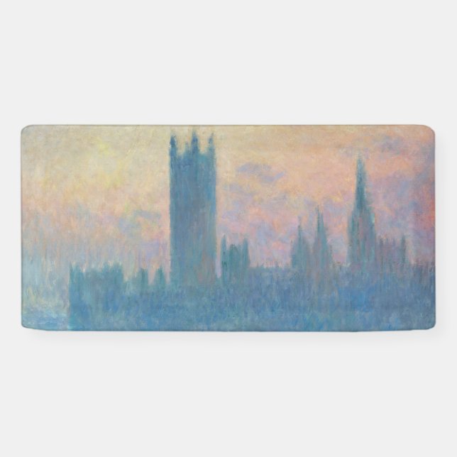 Lona Claude Monet Casas del Parlamento Puesta de sol (Horizontal)