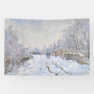 Lona Claude Monet - Escena de nieve en Argenteuil