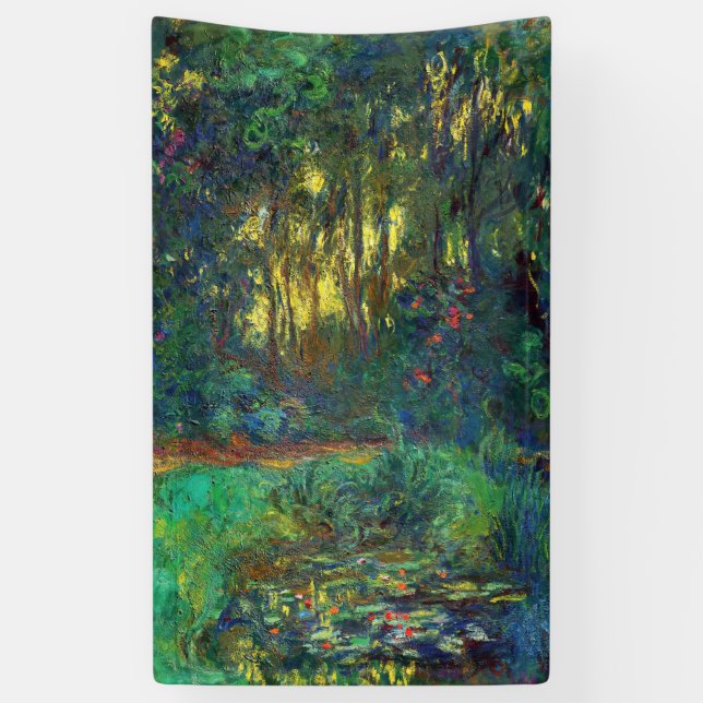 Lona Claude Monet - Esquina de un estanque con naves ac (Vertical)
