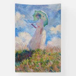 Lona Claude Monet - Mujer con un parasol mirando a la i