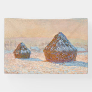 Lona Claude Monet - Trigos, Efecto de Nieve, Mañana