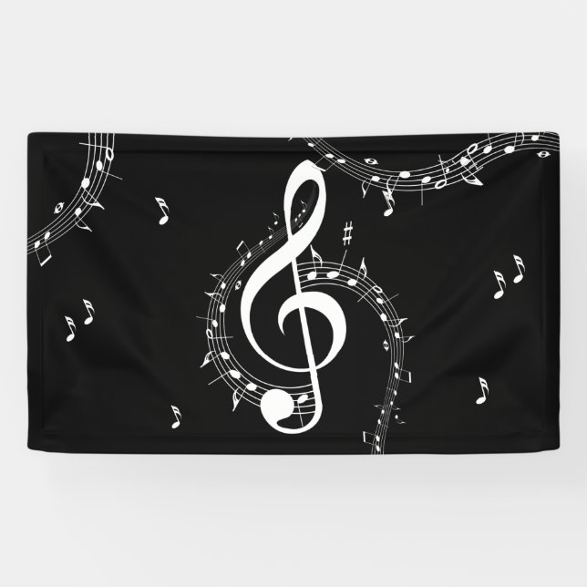 Lona Climactic G Clef Music Black (Horizontal)
